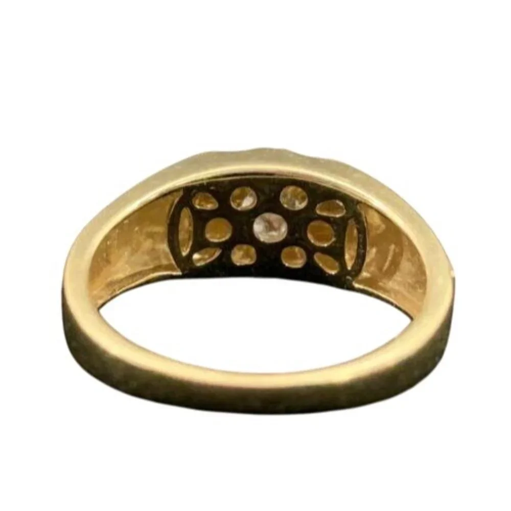 10K Yellow Gold Men's Diamond Cluster Ring Signed ZEI W/Appraisal Sz 9 1/2 (R142 - Picture 7 of 10